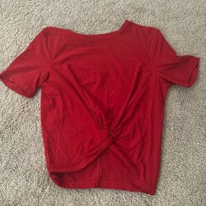 Red front knot lululemon shirt